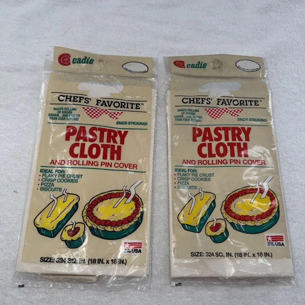Vintage Pastry Cloth & Rolling Pin Cover Cadie Chef's Favorite 18